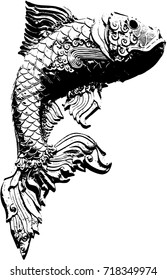 Fish figurine made, Vector illustration.