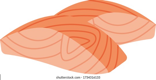 Fish filets, illustration, vector on white background