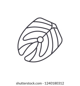 Fish fillet line icon concept. Fish fillet vector linear illustration, symbol, sign