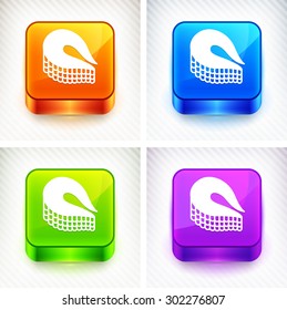 Fish Fillet on Color Square Buttons