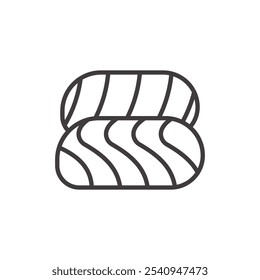 Icono de trazo de filete de pescado en negro