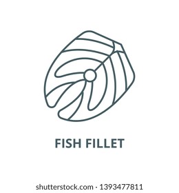 Fish fillet vector line icon, linear concept, outline sign, symbol