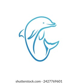 Fish and fin logo design vector illustration concept