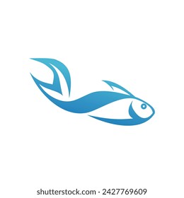 Fisch und Flossen-Logo Design Vektor-Illustration Konzept