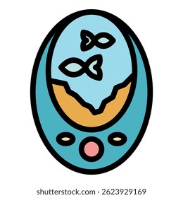 Fish finder gadget icon. Outline fish finder gadget vector icon color flat isolated