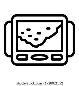 Fish finder icon. Outline fish finder vector icon for web design isolated on white background