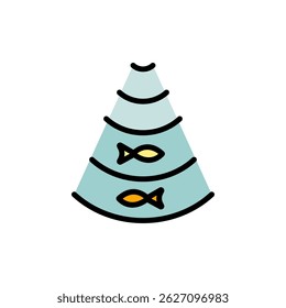 Fish Finder Vector Flat Icon Design. Echo sounder radar color vector symbol for web design isolated on white background