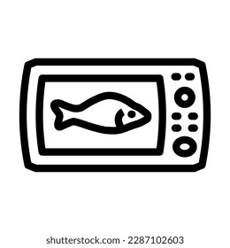 Fish Finder Vector Line Icon Design