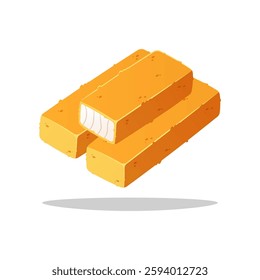 Fish fingers sticks vector isolated on white background.