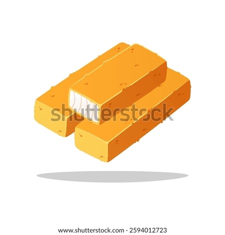 Fish fingers sticks vector isolated on white background.