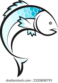 Fish with fins and tail, design for fishing