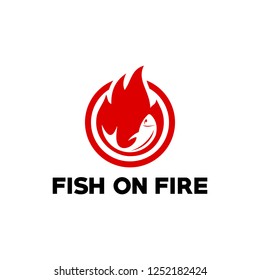 fish fire logo vector