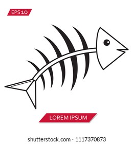 fish fishbone vector icon symbol