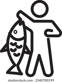 Fish Fisher Hook Outline Icon
