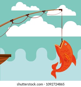 fish fishing cartoon