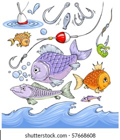 Fish - Fishing Cartoon Clip-Art Collection