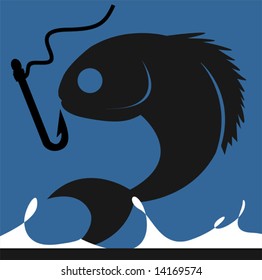 fish and fishing hook	