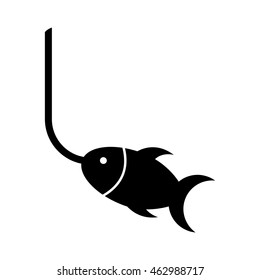 fish fishing hook icon vector illustration design
