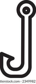 Fish Fishing Hook Outline Icon