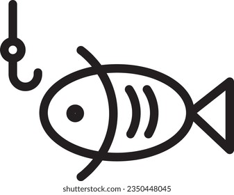 Fish Fishing Hook Outline Icon