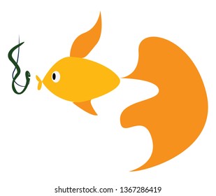 Fish and fishing hook vector  