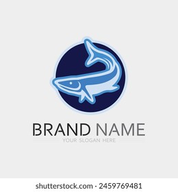Fish and Fishing logo aquatic design animal vector illustration