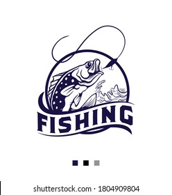 Fish and Fishing Logo Design Vector