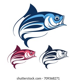 fish and fishing logo template collection vector illustration