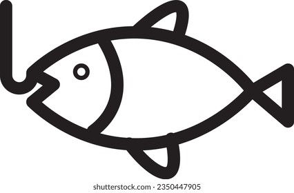 Fish Fishing Rod Outline Icon