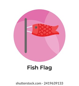Diseño vectorial de la bandera de los peces en un estilo moderno y moderno