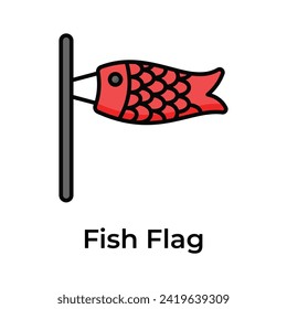 Fish Flag vector design in modern and trendy style