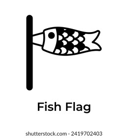 Diseño vectorial de la bandera de los peces en un estilo moderno y moderno
