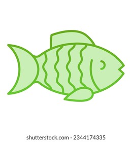 Icono plano de pescado. Iconos de color verde acuático en un estilo moderno y plano. Diseño de estilo gradiente animal, diseñado para web y app. Eps 10