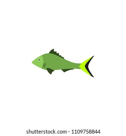 a fish flat icon. Element of beach holidays colored icon for mobile concept and web apps. Detailed a fish flat icon can be used for web and mobile. Premium icon on white background