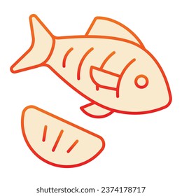 Fish flat icon. Fishing orange icons in trendy flat style. Seafood gradient style design, designed for web and app. Eps 10