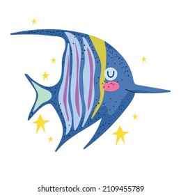 fish flat icon isolated white background