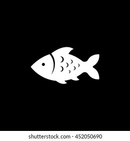 Fish Flat Icon On Black Background