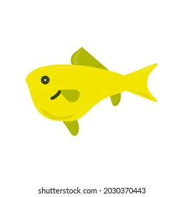 Fish flat icon. Pictogram for web. Simple symbol isolated on white background. Vector eps10