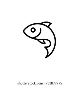 Fish flat icon. Single high quality outline symbol of water for web design or mobile app. Thin line signs of swimming for design logo, visit card, etc. Outline logo of sport 