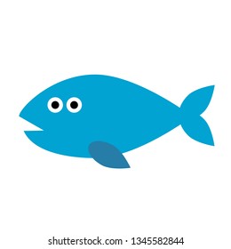 fish flat illustration on white