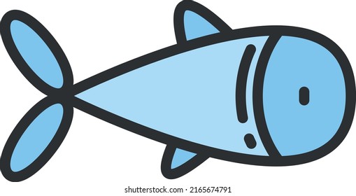 Fish flat web icon. Isolated vector illustration. EPS 10.