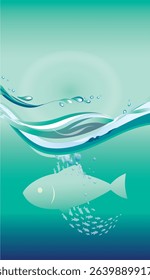 fish flyer design vector poster