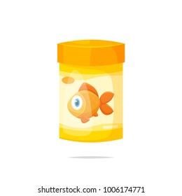 Fish food bottle vector