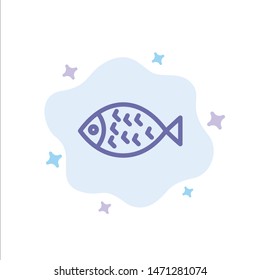 Fish, Food, Easter, Eat Blue Icon on Abstract Cloud Background. Vector Icon Template background