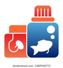 Icono plano de la comida de pescado. Iconos de color de la alimentación de peces en estilo plano de moda. Diseño de estilo gradiente puro, diseñado para web y app. Eps 10