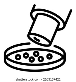 Fish food grains icon. Outline fish food grains vector icon for web design isolated on white background