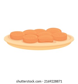 Fish food icon cartoon vector. Spain tapas. Seafood dish