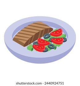 Fish food icon isometric vector. Chinese family. Asian celebration