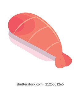 vector de ícono de alimento de pescado isométrico