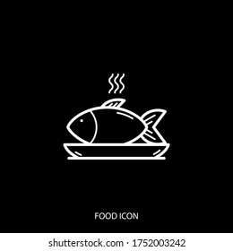 Fish food line icon isolated on background. Symbol, logo. Vector illustration